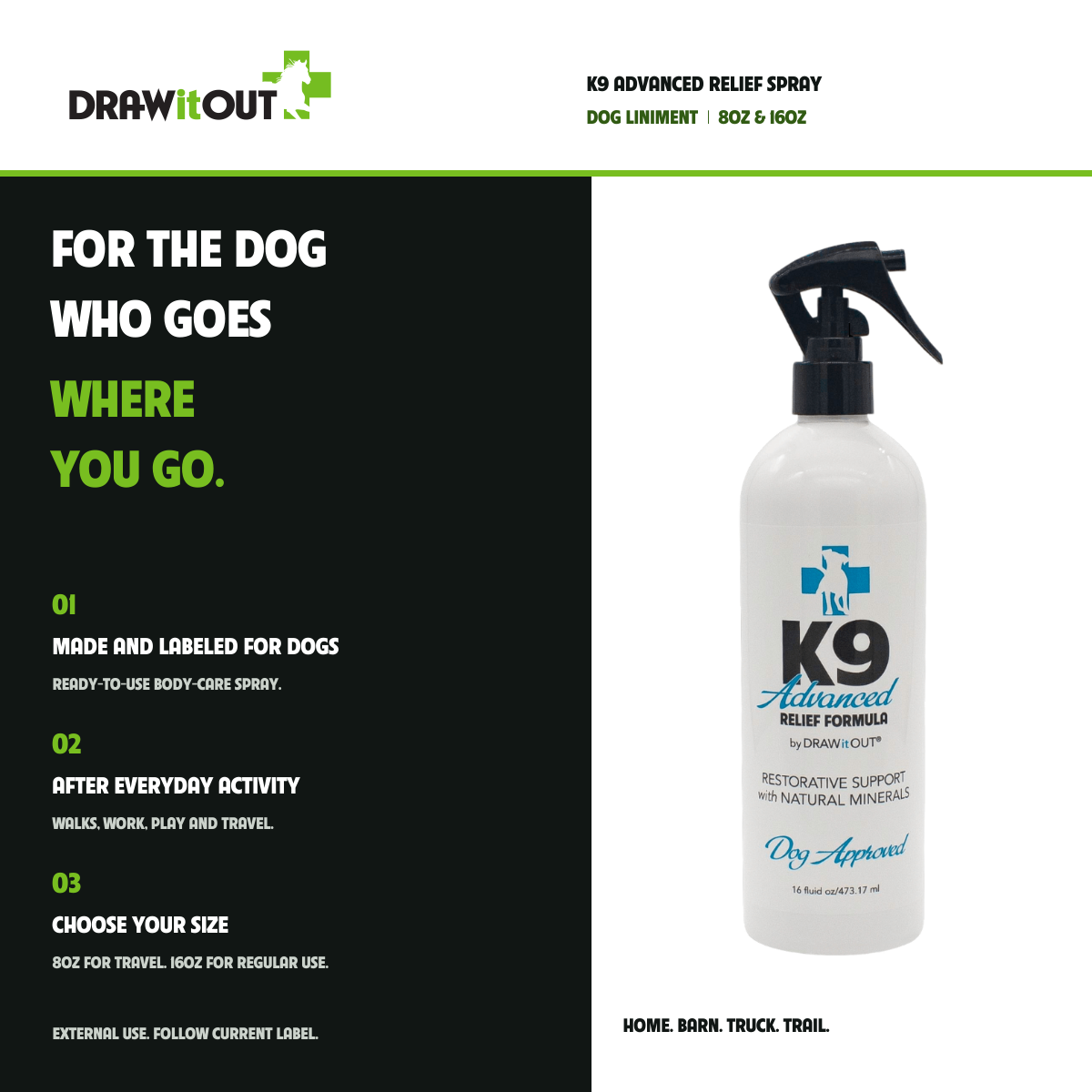 K9 Advanced™ Relief Spray – Dog Liniment for Active Dogs